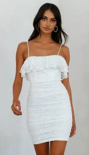 Hello Molly Laced Hearts Mini Dress White thumbnail 1