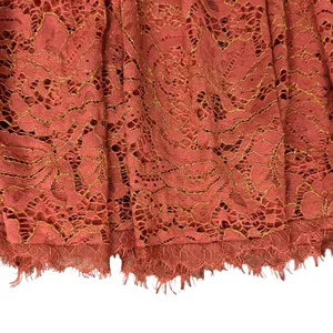 Dress the Population Burnt Orange Gold Lace Tiered V-Neck Midi Dress size S thumbnail 16