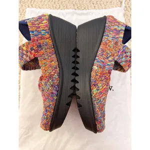 Boho Multicolor Woven Mary Jane Platform Wedge Shoes EU 39 Colorful Eclectic thumbnail 4