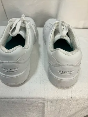 Skechers White Lace-Up Sneakers with Teal Insole thumbnail 3