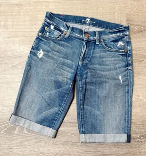 •7 For All Mankind• Bermuda Jean Shorts thumbnail 1