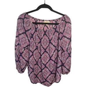 Michael Kors Paisley Print, Off-Shoulder 3/4 Sleeve Blouse M thumbnail 4