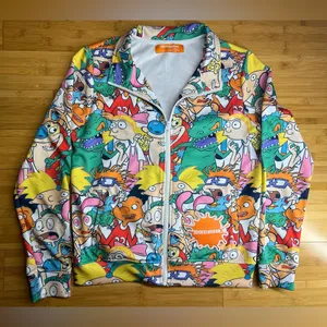 Nickelodeon 2021 Women Cowl Neck Full Zip cartoon Jacket Rugrats,Hey Arnold|SZ:L thumbnail 3