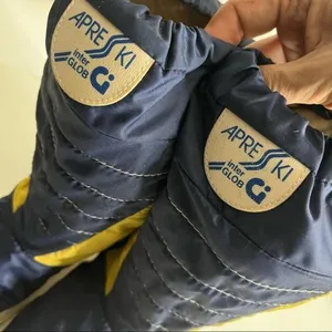 APRES SKI Blue Yellow Nylon Rubber Boots Moon Boots thumbnail 6
