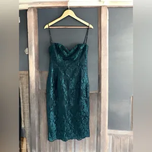 Lulus What a Knockout Forest Green Embroidered Strapless Dress thumbnail 2