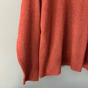 NWT a.n.a A New Approach 0X Rust Orange V Neck Pullover Knit Sweater Side Slits Red thumbnail 5