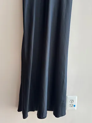 A New Day Women's Satin Flutter Short Sleeve Maxi A-Line Dress - Black, Medium thumbnail 7