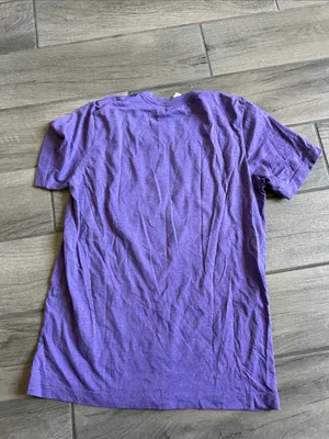 Bella Canvas Purple Short Sleeve Tee with Yellow 'Hocus Pocus' Graphic thumbnail 4