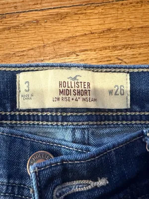 Hollister Women's Dark Blue Distressed shorts thumbnail 2