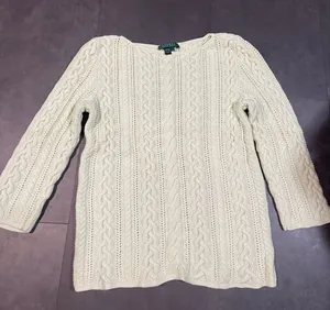 Lauren‎ Ralph Lauren mint greenCable Knit Sweater - Luxurious Comfort B-30 thumbnail 1
