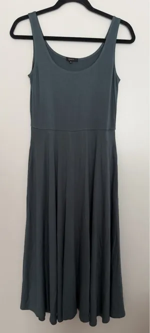 Quince Women Tencel Jersey Fit & Flare Dress Dark Olive Women's Size Medium thumbnail 1