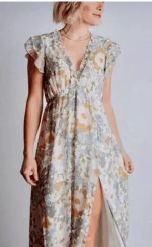 Baltic Born Size Medium Dress Slit Floral Boho Wedding Party Holidays thumbnail 1