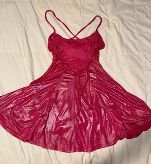 Lucy in the Sky Pink Debi Metallic A Line Dress thumbnail 3