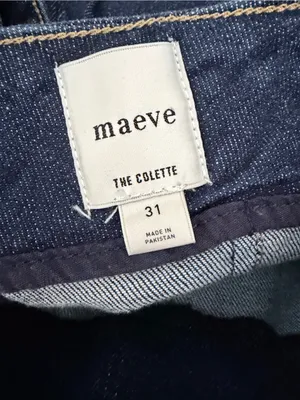 Maeve The Collette Anthropologie Ruffle Hem High Rise Wide Leg Crop Jeans 31 thumbnail 6