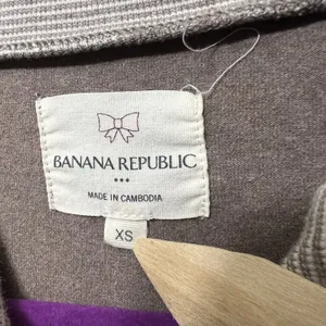 Banana Republic Womens XS Taupe Brown Full‎ Zip Shawl Collar Sweatshirt Jacket thumbnail 4