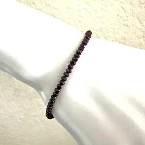 Purple beaded heart charm bracelet thumbnail 2