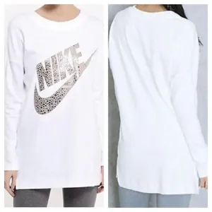 Nike Women's Rally‎ Metallic Fleece Crewneck Sweatshirt Ivory size M thumbnail 2