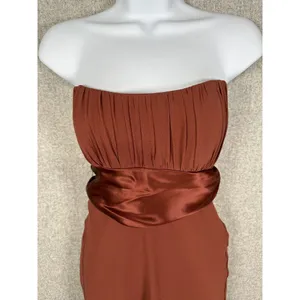 NWT Vintage 90s Y2K Nicole Miller Womens Dress Size 8 Silk Brown Prom‎ Cocktail thumbnail 2