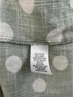 Monteau Linen Blend Polka Dot Midi Dress with Belt Green Size Small thumbnail 4