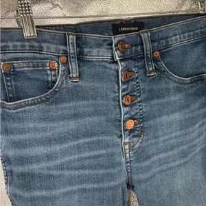 J. Crew Raw Hem Button Fly Cropped Vintage Straight Jeans thumbnail 3