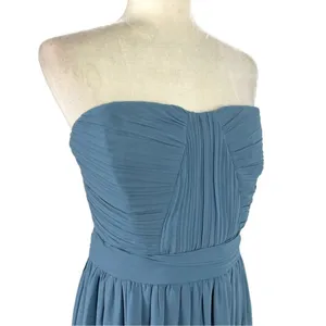 Lulus Endless Glamour Slate Blue Strapless Maxi Dress XL – Pleated Wedding Guest thumbnail 8