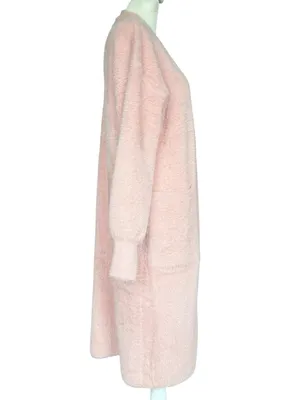 NWT SKIES ARE BLUE‎ Fuzzy Long Sleeve Pink Casey Cardigan Sz S thumbnail 5