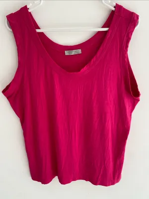 Anatomie Relaxed Made in Italy Tank T-Shirt Pink Size XL thumbnail 1