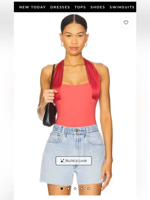 Free People x REVOLVE Get It Done Halter Top Bodysuit in Berry Twists Sz L thumbnail 2
