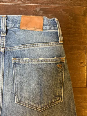 Madewell The Momjean High Rise Straight Leg Jeans Size 23 Raw Hem thumbnail 4
