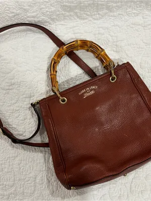 Vintage Gucci Bamboo Shopper Tote Crossbody Bag thumbnail 11