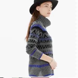 Madewell Ice Blue Fair isle Turtleneck Sweater thumbnail 3