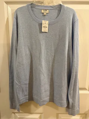 J. Crew Pale Blue Teddie Crewneck Sweater thumbnail 1