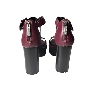 Charles by Charles David 4 Inch Platform Heels 6M Burgundy Studded Edgy Grunge thumbnail 4