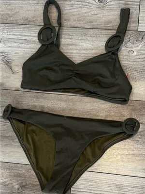 Red Carter Olive Green Ring-Detail Bikini Set Y2K style NWOT thumbnail 2