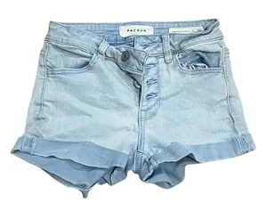 Pacsun Girl's High Waisted Denim Shortie Shorts Blue Size 23 thumbnail 1