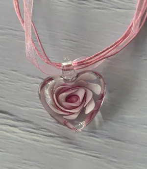 Pink Heart Necklace thumbnail 4