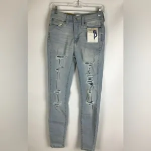 Signature Levi High Rise Jeggings 7 28W Light Wash thumbnail 3