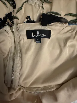 Lulus Show Stopper Cream Embroidered Sequin Bodycon Midi Dress‎ Medium thumbnail 7