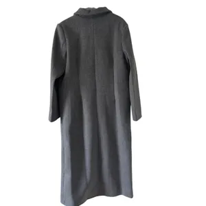 NWT Hot Fashion Gray Long Wool Blend Coat Double Breasted Maxi Coat M thumbnail 12