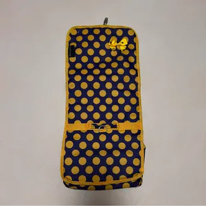 J Garden Purple Gold Polka Dot Makeup Case Accessories Toiletries Travel Bag thumbnail 4