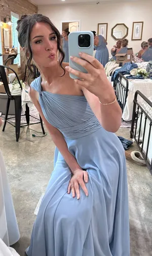 Bridesmaid Dress Azazie Dusty Blue thumbnail 2