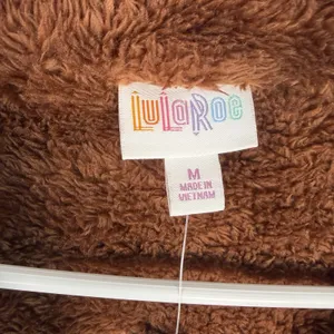 Lularoe Size-M Nancy Half Zip Pullover Chocolate Brown Pockets Sweater thumbnail 3