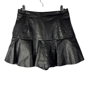 Boutique DO+BE Black Ruffle Faux Leather Mini‎ Skort S thumbnail 4