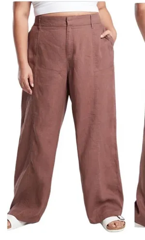 ‎Athleta Cabo Retreat linen cropped wide leg pants 4P thumbnail 1
