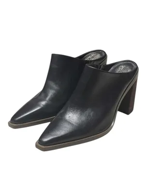 Vince Camuto 𖤐 Weeren Heel Mule Boot Bootie 𖤐 Black Leather 𖤐 8.5M 𖤐 Worn Once thumbnail 9