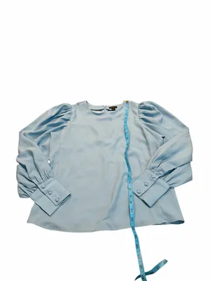 ANN TAYLOR light blue long sleeve blouse thumbnail 2