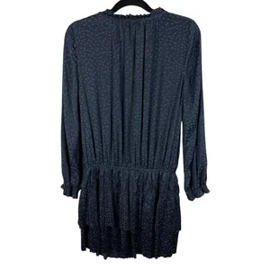 Current Air Anthropologie Blue Star Print Micro Pleat‎ Tiered Dress Size Small thumbnail 2