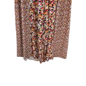 Maaji Wide Leg Pants Calico Floral Print Viscose Orange‎ Black Size Medium thumbnail 9