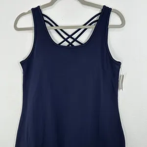 T by Talbots Athletic Dress Size L Navy‎ Blue Sleeveless Tank NWT Sporty Golf thumbnail 2