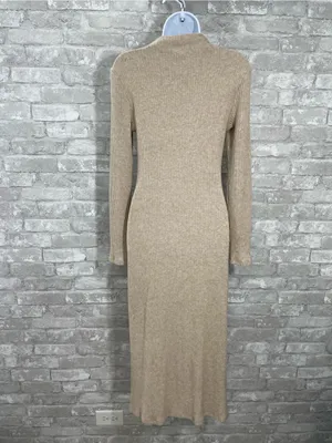 Maurices Beige Ribbed Long-Sleeve Midi Dress with Cutout thumbnail 3